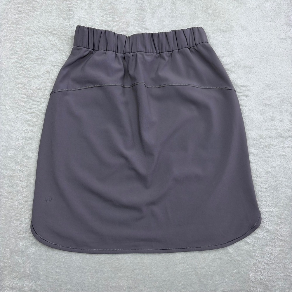 Lululemon On the Fly Skirt Womens 4 Purple Woven Travel Activewear Drawstring - Picture 3 of 8